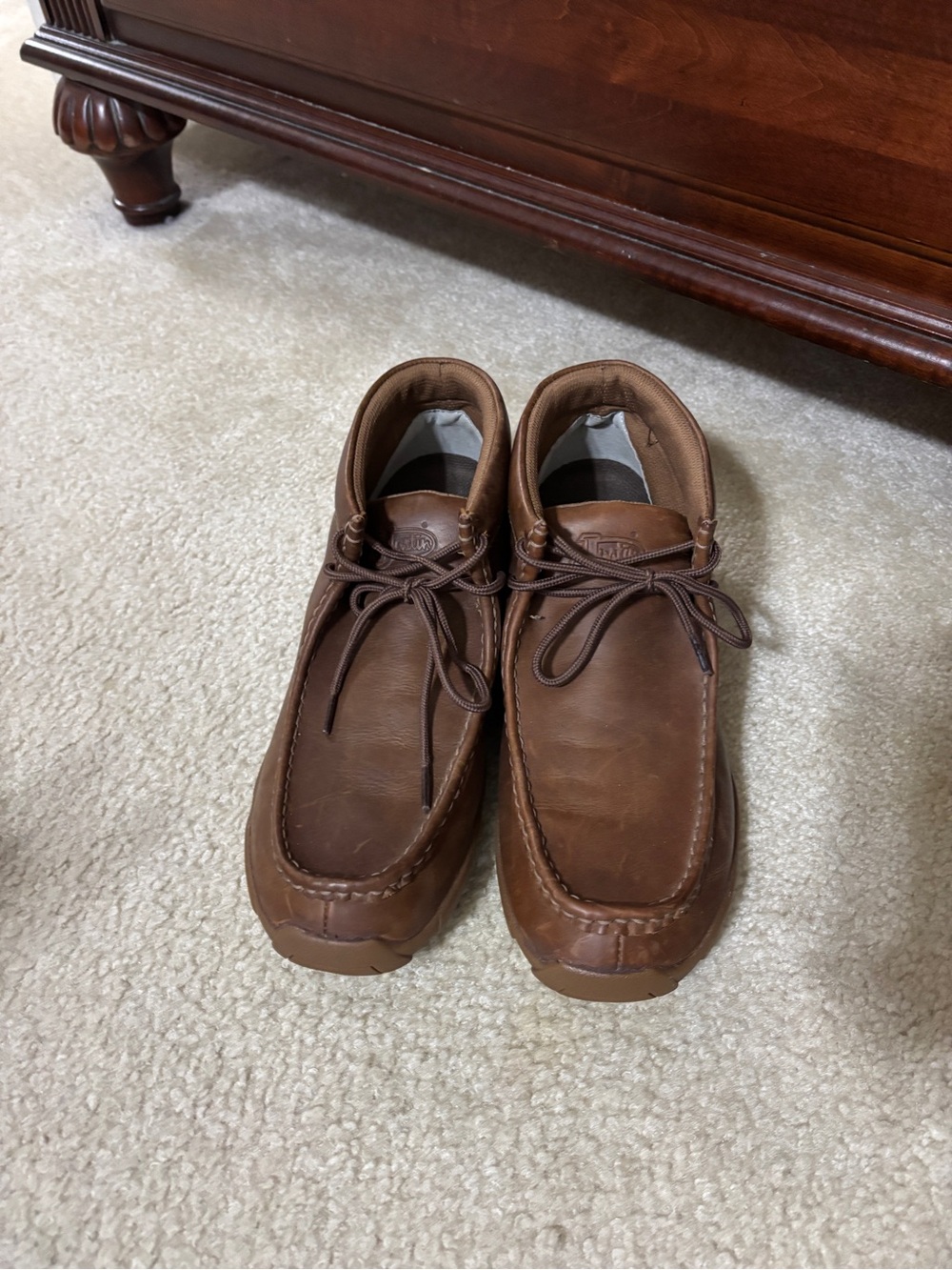Justin Boots Brown Leather Chukka Moc Toe Boots